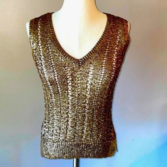 BCBGMaxAzria Jackets & Blazers - BCBGMaxazira Gold Metallic Vest XSMALL